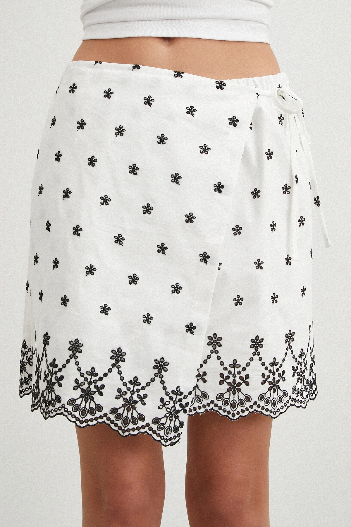 Etnik Nakışlı Mini Sarong Etek