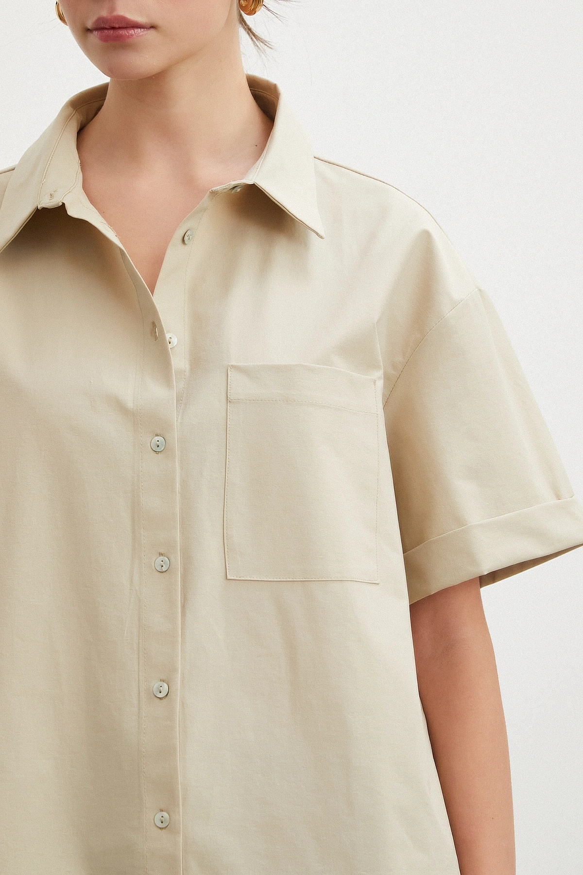 Boxy Fit Kısa Kollu Salaş Gömlek