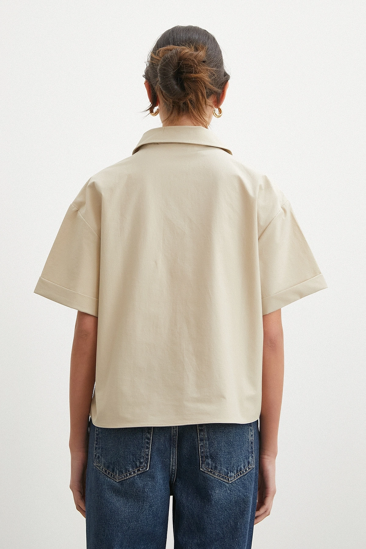 Boxy Fit Kısa Kollu Salaş Gömlek