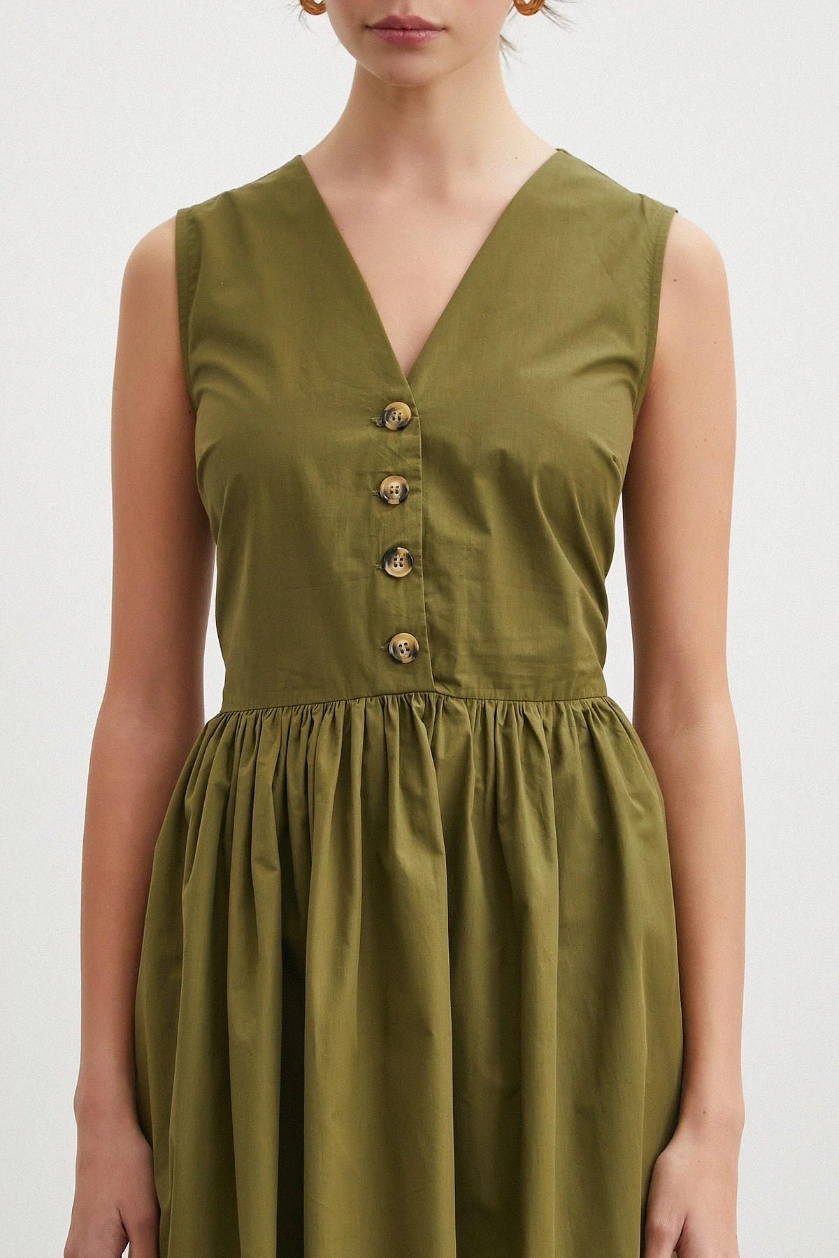 Picnic Chic Düğmeli Elbise