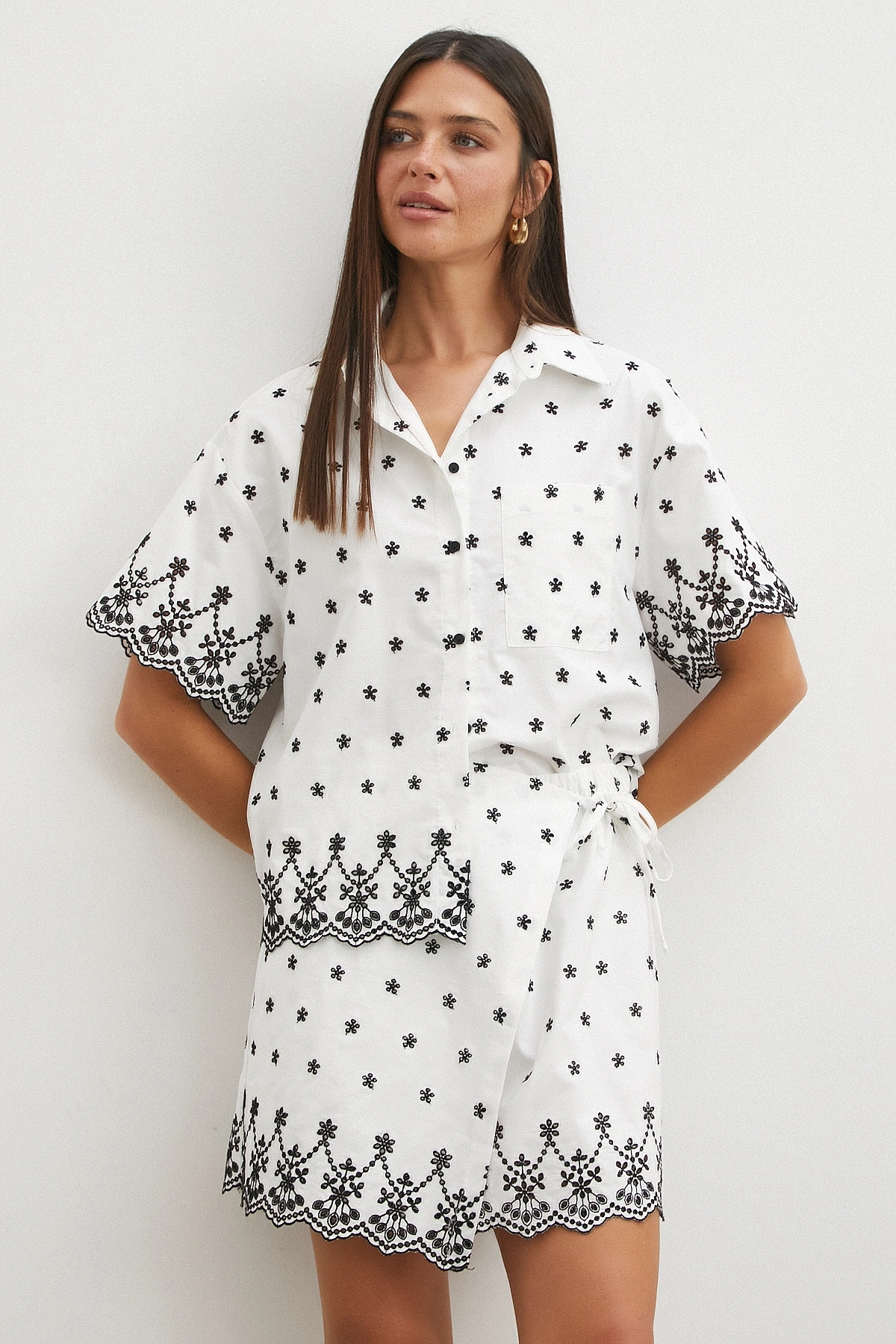 Etnik Nakışlı Mini Sarong Etek