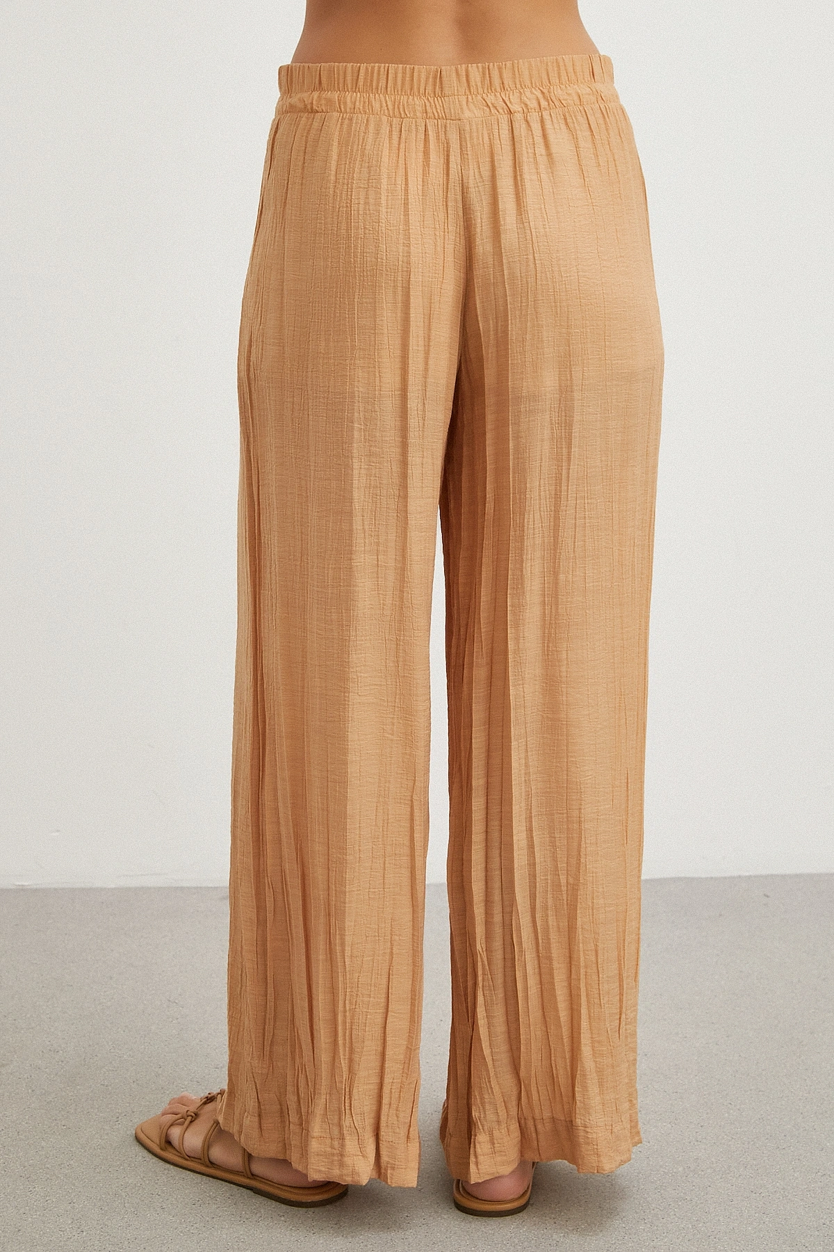 Crinkle Wide Leg Pantolon