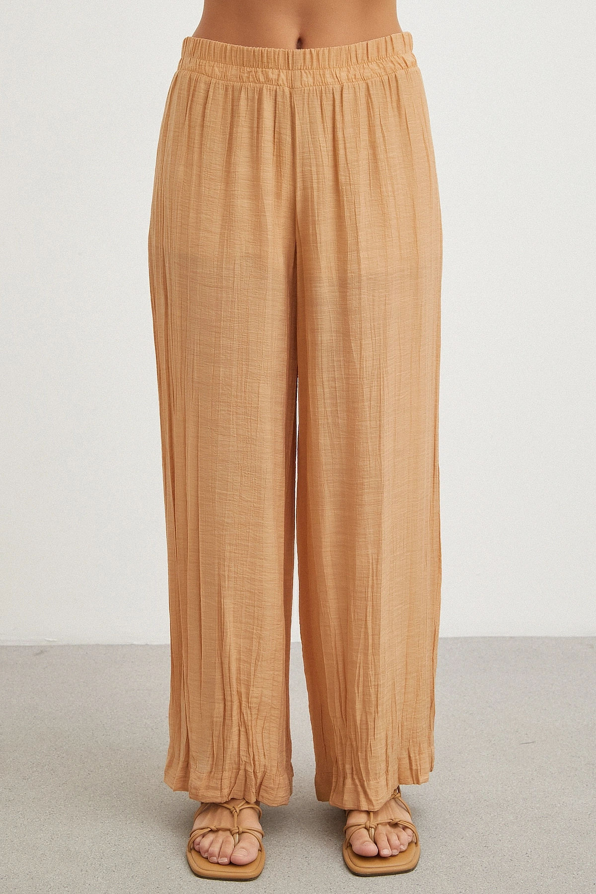 Crinkle Wide Leg Pantolon