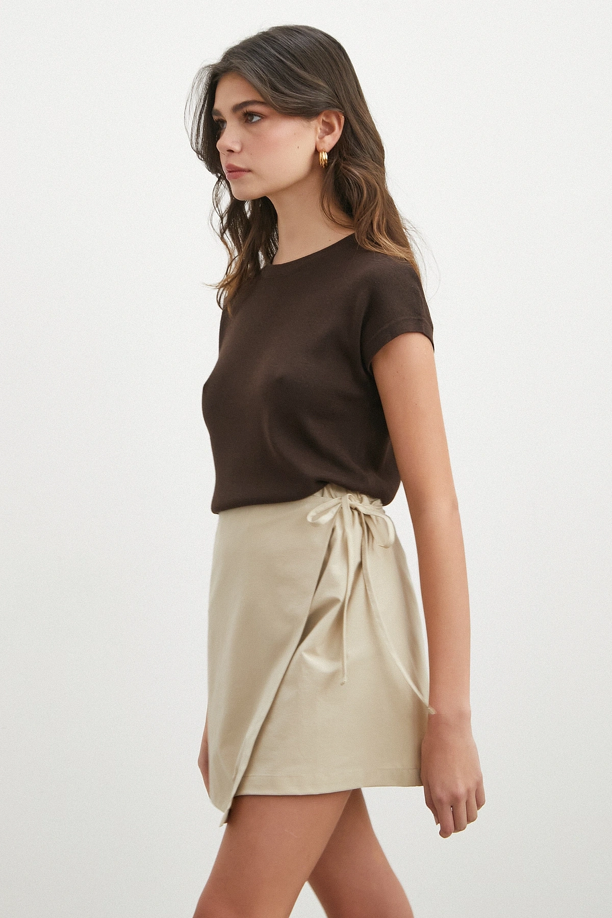 Linen Touch Kruvaze Etek