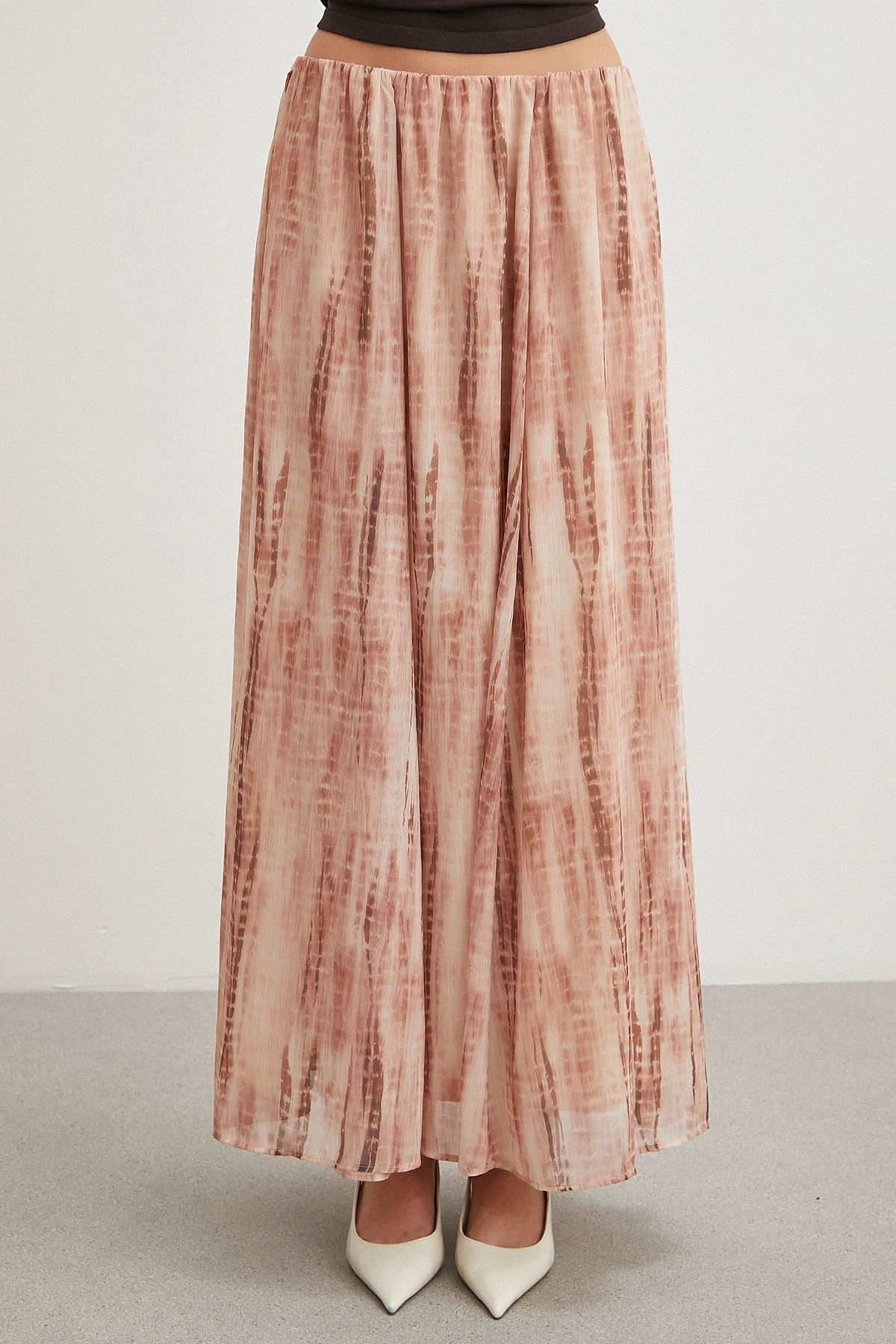 Nude Tonlu Batik Maxi Etek