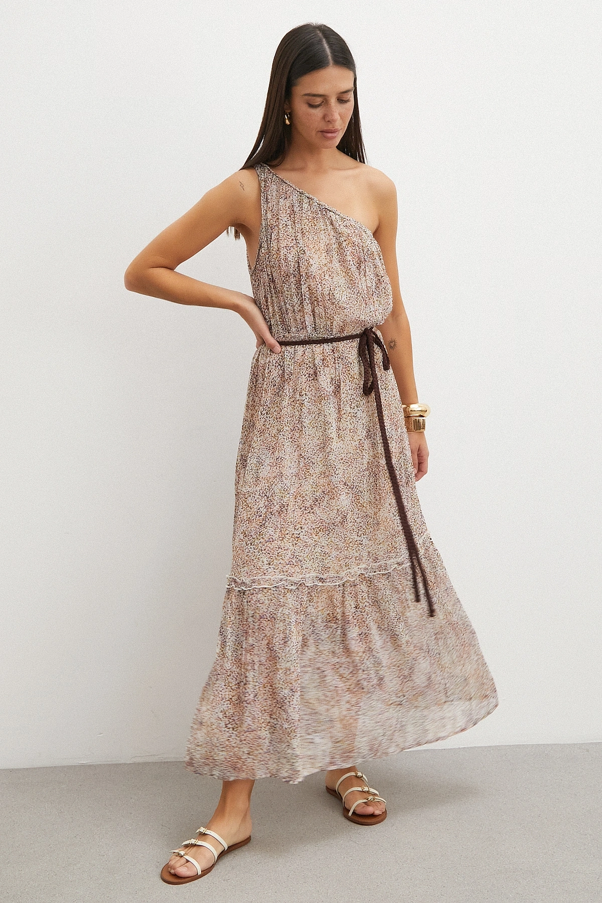 One Shoulder Tiered Dress