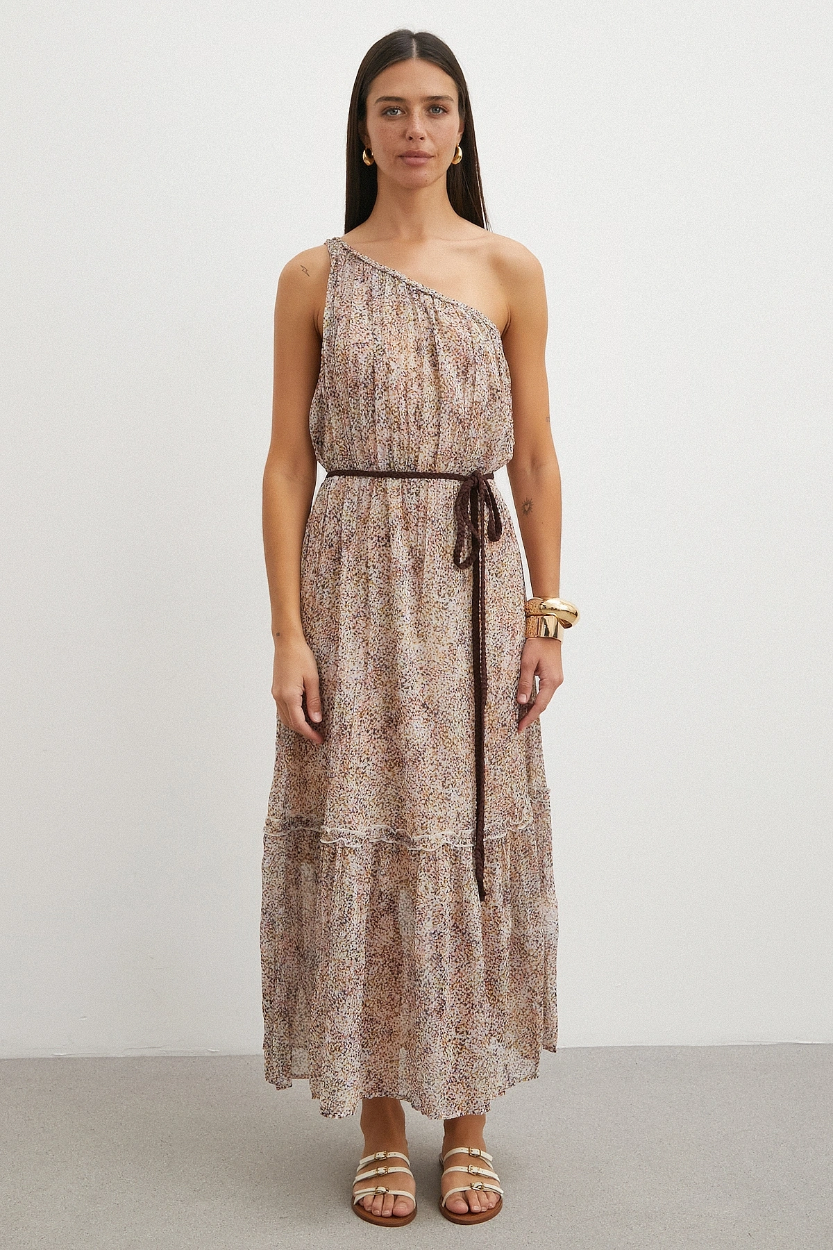 One Shoulder Tiered Dress