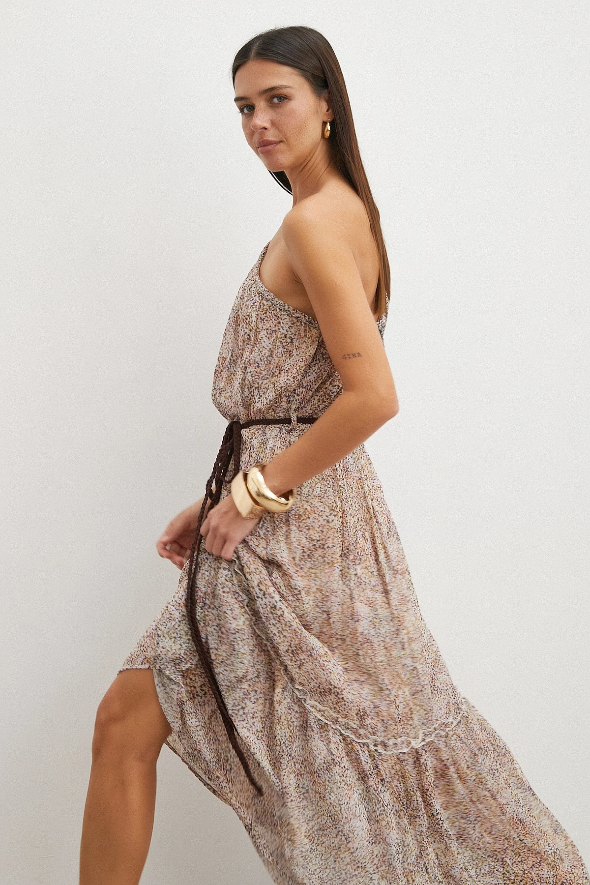 One Shoulder Tiered Dress