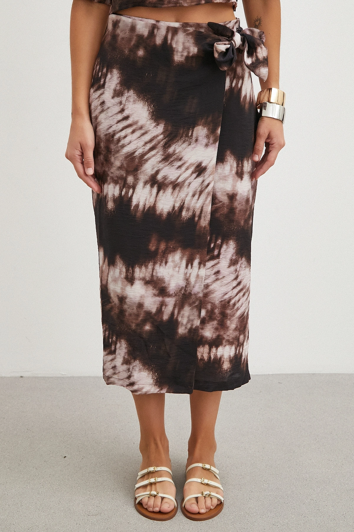 Rust Fiyonklu Wrap Midi