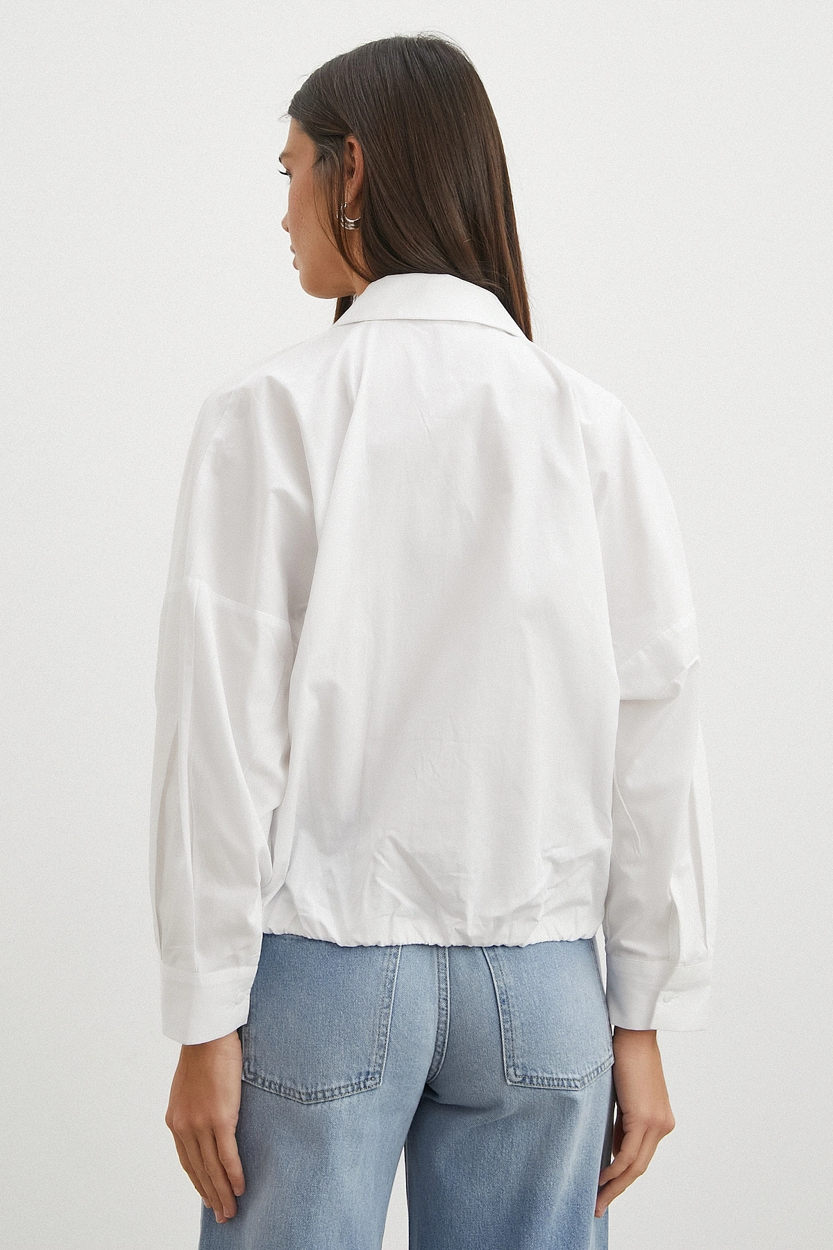 White Ruffled Tie Blouse