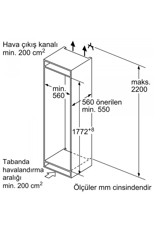 Siemens iQ500 Alttan Donduruculu Ankastre Buzdolabı
