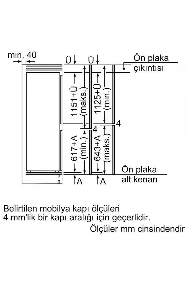 Siemens iQ500 Alttan Donduruculu Ankastre Buzdolabı