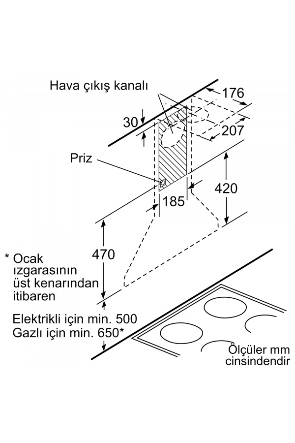 Siemens iQ100 Duvar Tipi Davlumbaz 60 cm
