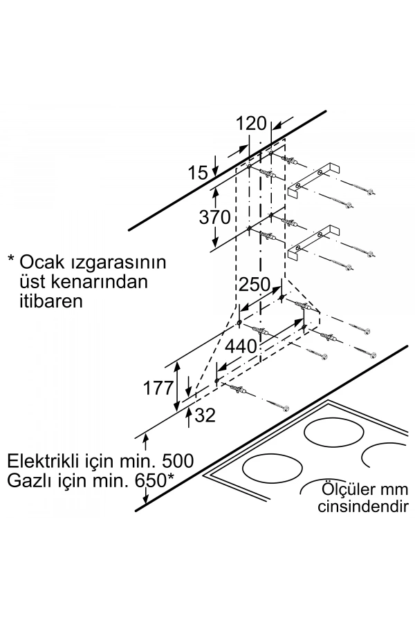 Siemens iQ100 Duvar Tipi Davlumbaz 60 cm