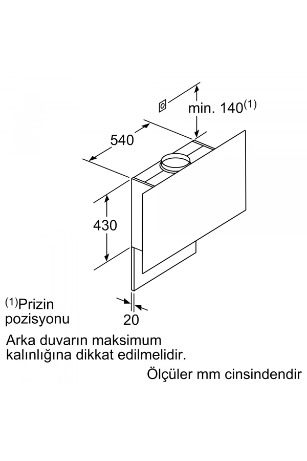 Siemens iQ500 Duvar Tipi Davlumbaz 90 cm Siyah Cam