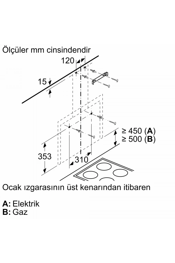 Siemens iQ500 Duvar Tipi Davlumbaz 60 cm Siyah Cam