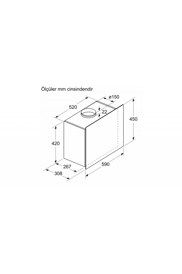 Siemens iQ300 Duvar Tipi Davlumbaz 60 cm şeffaf cam titanyum baskılı