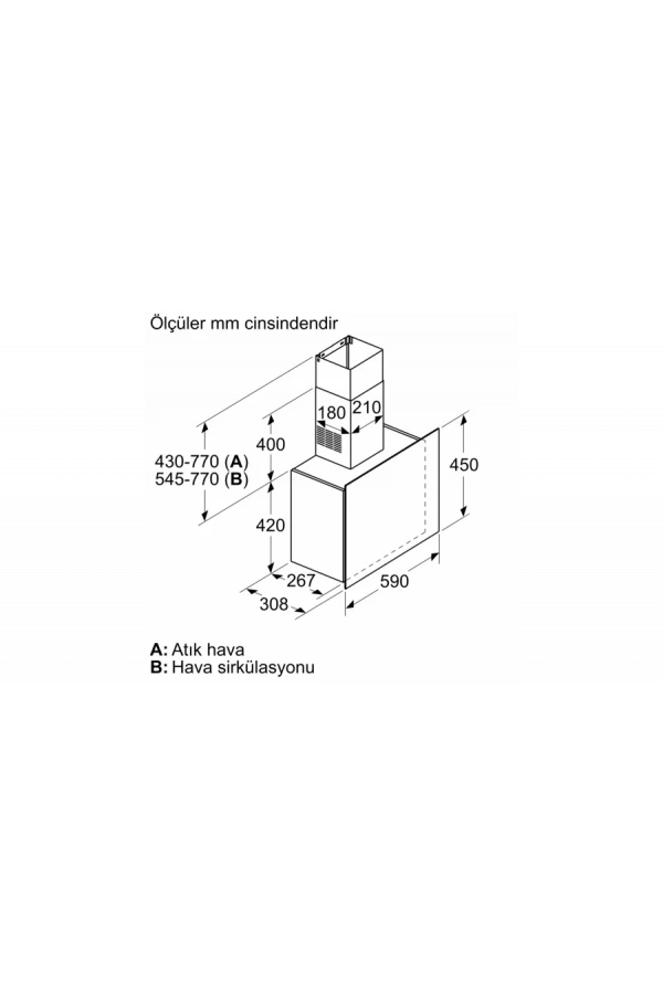 Siemens iQ300 Duvar Tipi Davlumbaz 60 cm şeffaf cam titanyum baskılı