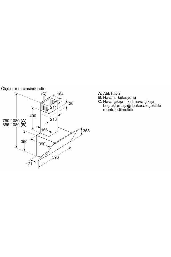 Siemens iQ300 Duvar Tipi Davlumbaz 60 cm