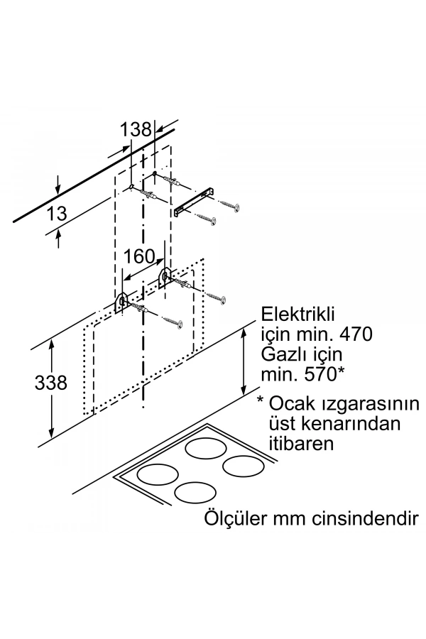 Siemens iQ300 Duvar Tipi Davlumbaz 60 cm