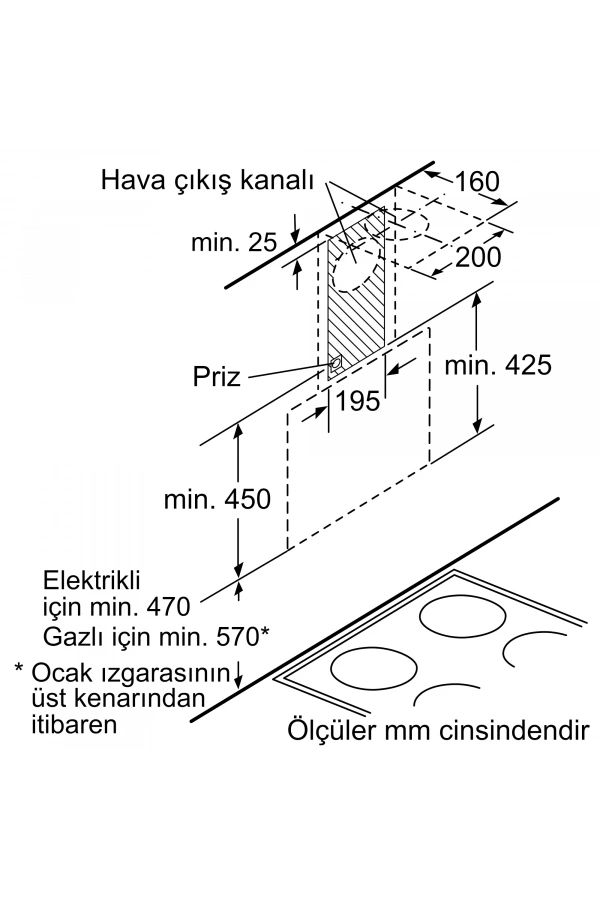 Siemens iQ300 Duvar Tipi Davlumbaz 60 cm