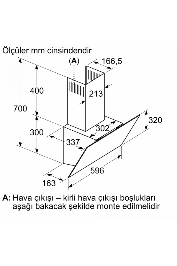 Siemens iQ100, Duvar tipi davlumbaz, eğimli cam tasarım, 60 cm, antrasit gri