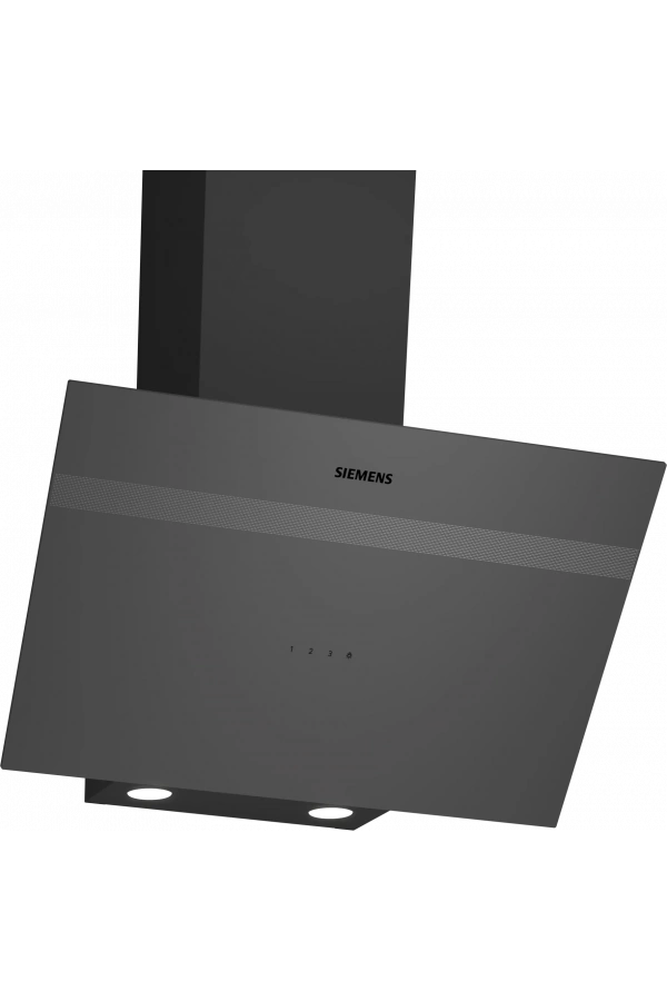 Siemens iQ100, Duvar tipi davlumbaz, eğimli cam tasarım, 60 cm, antrasit gri