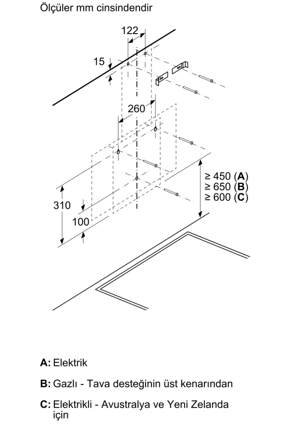 Siemens iQ100 Duvar Tipi Davlumbaz Siyah Cam, Siyah