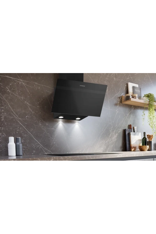 Siemens iQ100 Duvar Tipi Davlumbaz Siyah Cam, Siyah