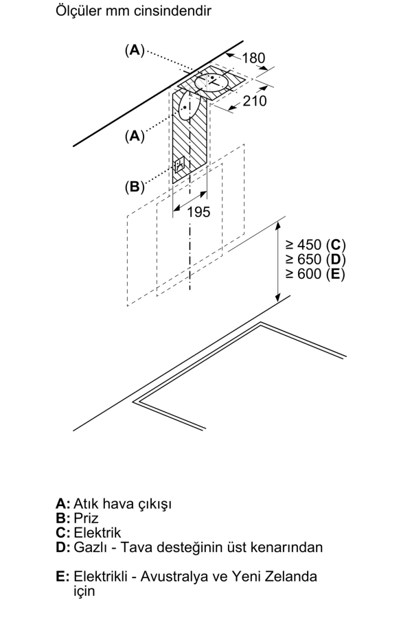 Siemens iQ100 Duvar Tipi Davlumbaz Siyah Cam, Siyah