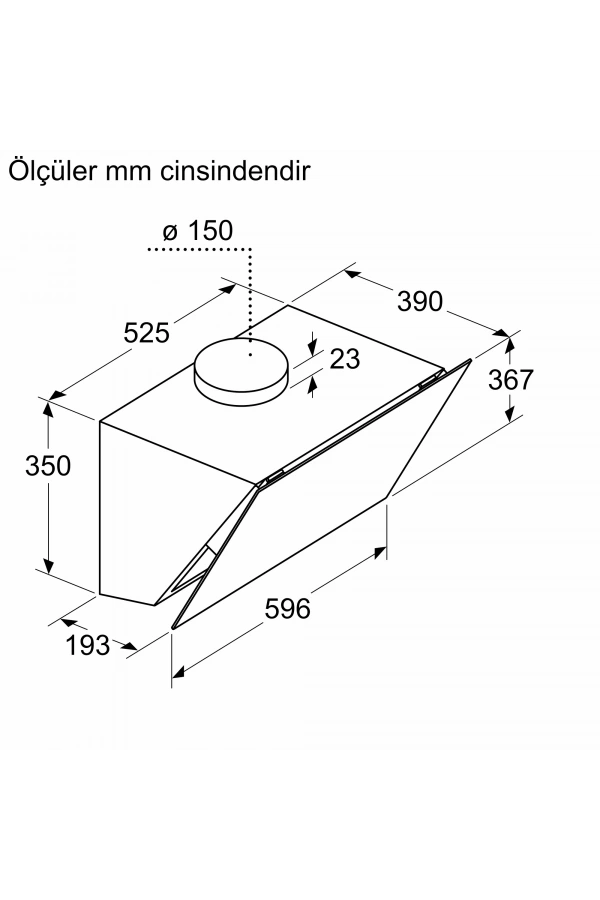Siemens iQ300 Duvar Tipi Davlumbaz 60 cm Şeffaf Gri Baskılı Cam