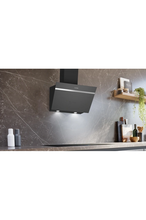 Siemens iQ300 Duvar Tipi Davlumbaz 60 cm Şeffaf Gri Baskılı Cam