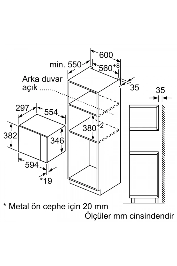 Siemens iQ500 Built-In Microwave with grill Siyah