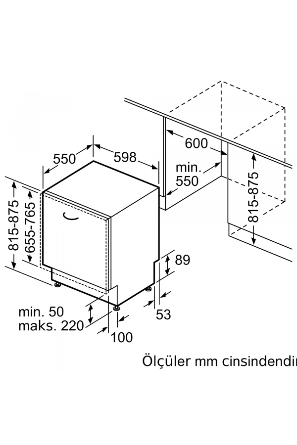 Siemens iQ500 Tam Ankastre Bulaşık Makinesi 60 cm varioHinge