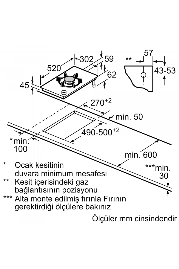 Siemens iQ700 Gazlı Domino Ocak 30 cm