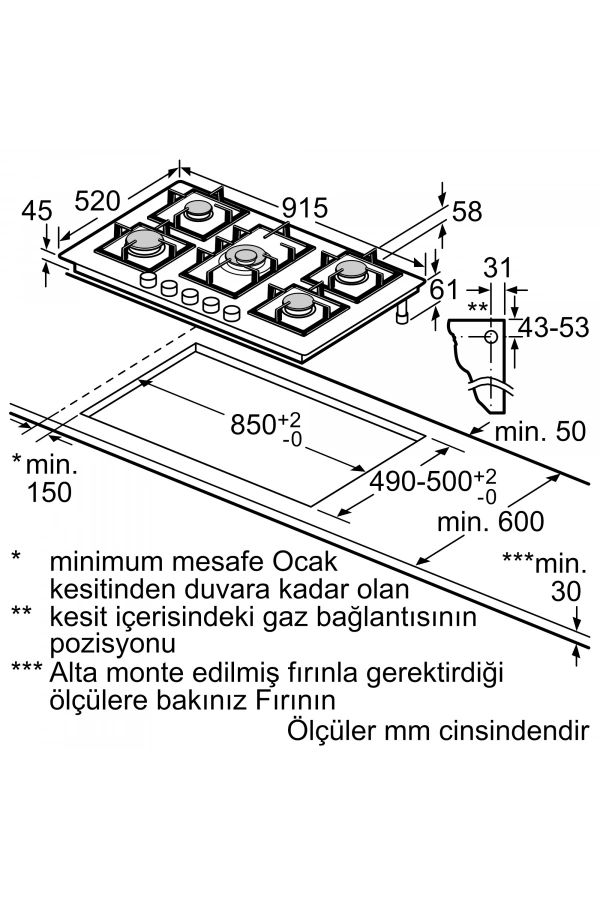 Siemens iQ500 Gazlı Ocak 90 cm