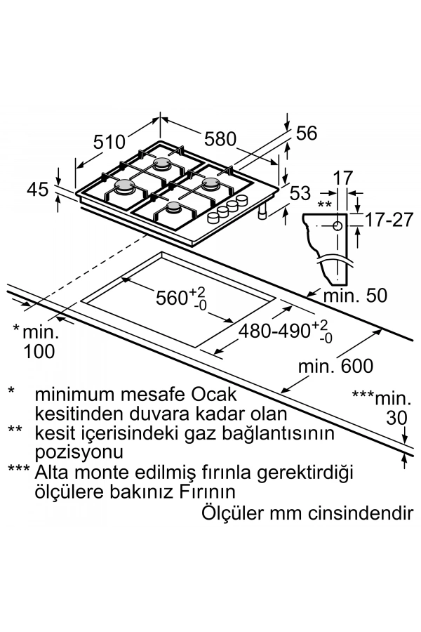 Siemens iQ100 Gazlı Ocak 60 cm
