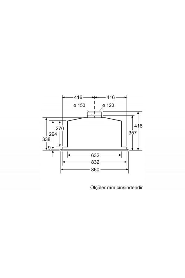 Siemens iQ500 Gömme Aspiratör 86 cm Paslanmaz çelik
