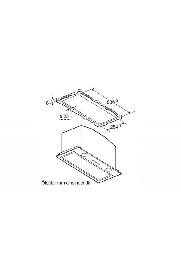 Siemens iQ500 Gömme Aspiratör 86 cm Paslanmaz çelik