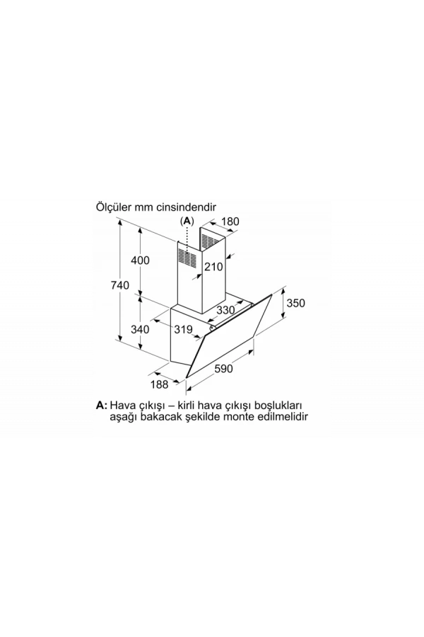 Siemens İQ 100 60CM DUVAR TİPİ EĞİMLİ DAVLUMBAZ