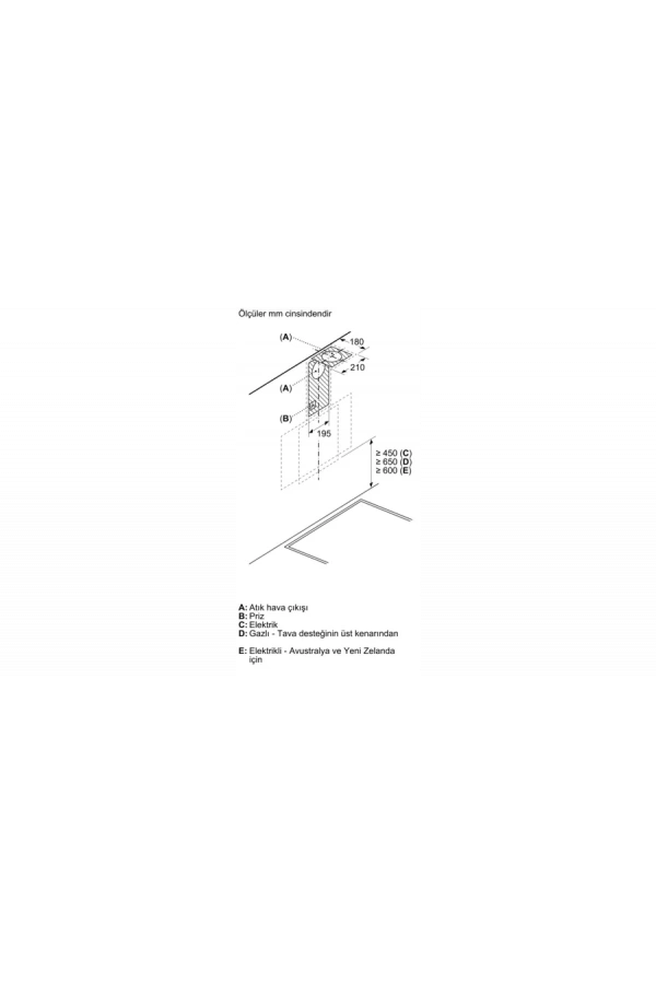 Siemens İQ 100 60CM DUVAR TİPİ EĞİMLİ DAVLUMBAZ