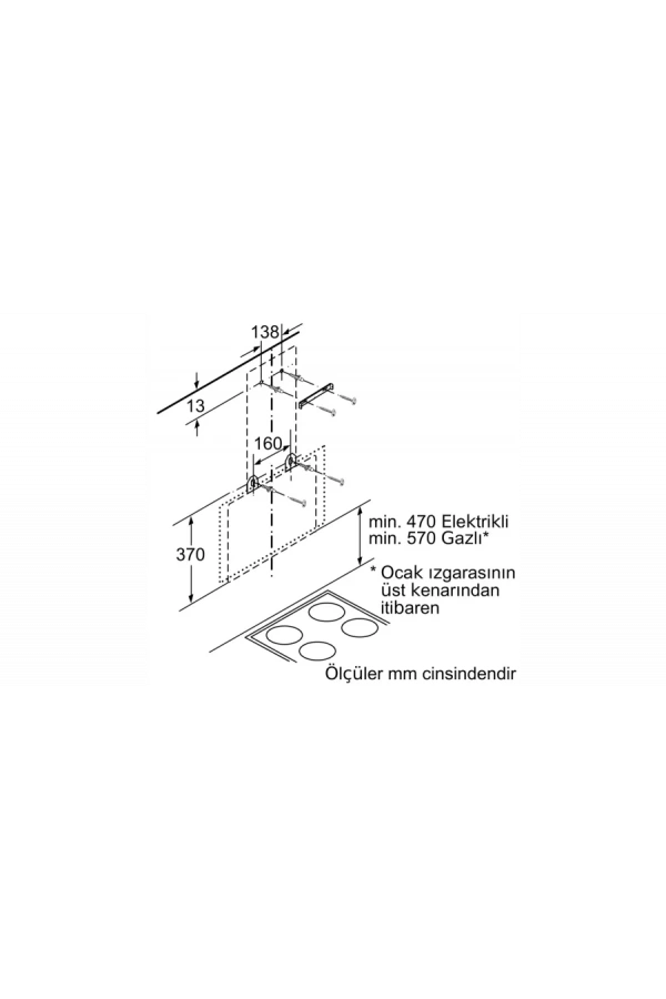 Siemens İQ300 Duvar Tipi Davlumbaz 60 cm Antrasit Gri