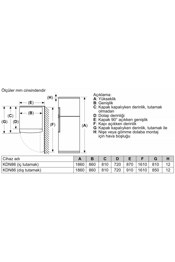 Siemens iQ500 Üstten Donduruculu Buzdolabı 186 x 86 cm Beyaz