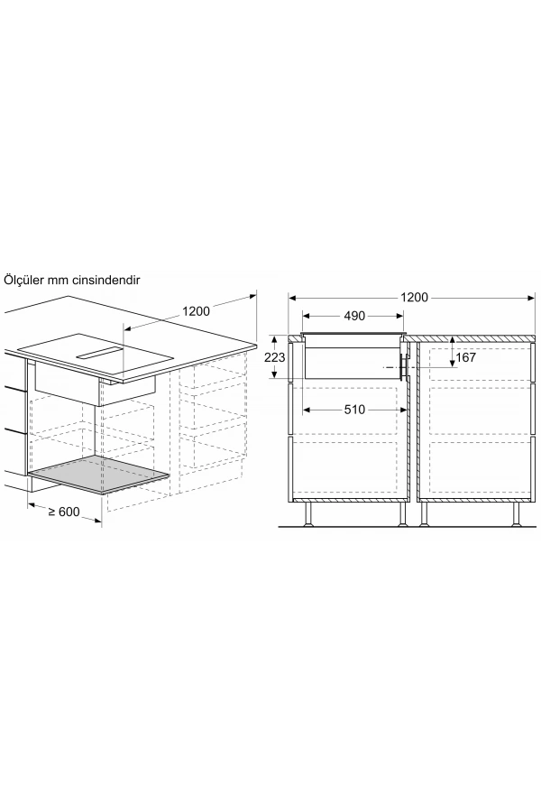 Siemens iQ300 Davlumbaz Entegreli İndüksiyon Ocak, 80 cm Çerçevesiz Yüzey