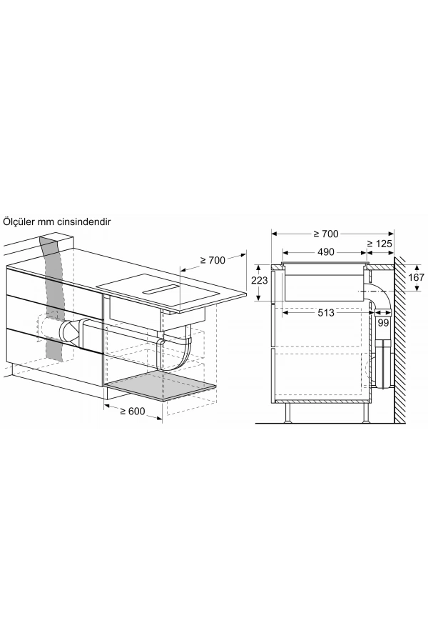 Siemens iQ300 Davlumbaz Entegreli İndüksiyon Ocak, 80 cm Çerçevesiz Yüzey