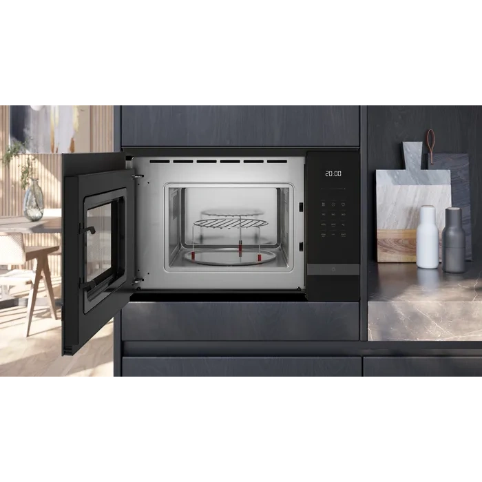 Siemens BE525LMH2 iQ500 Ankastre Mikrodalga, Izgara Fonksiyonlu darkSteel Line