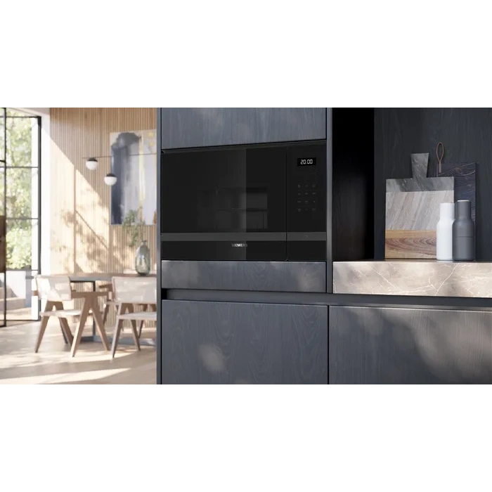 Siemens BE525LMH2 iQ500 Ankastre Mikrodalga, Izgara Fonksiyonlu darkSteel Line