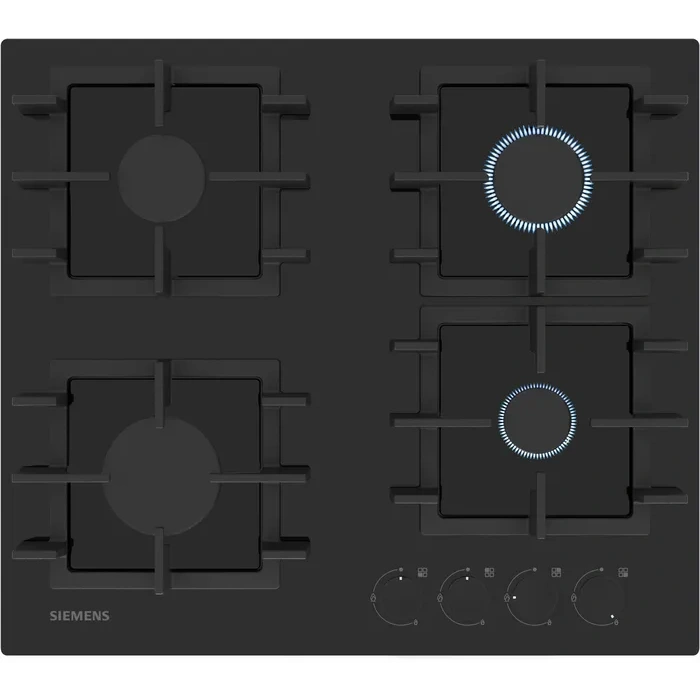 Siemens EN6B6NP40R iQ300 Gazlı Ocak 60 cm Sert cam, Siyah