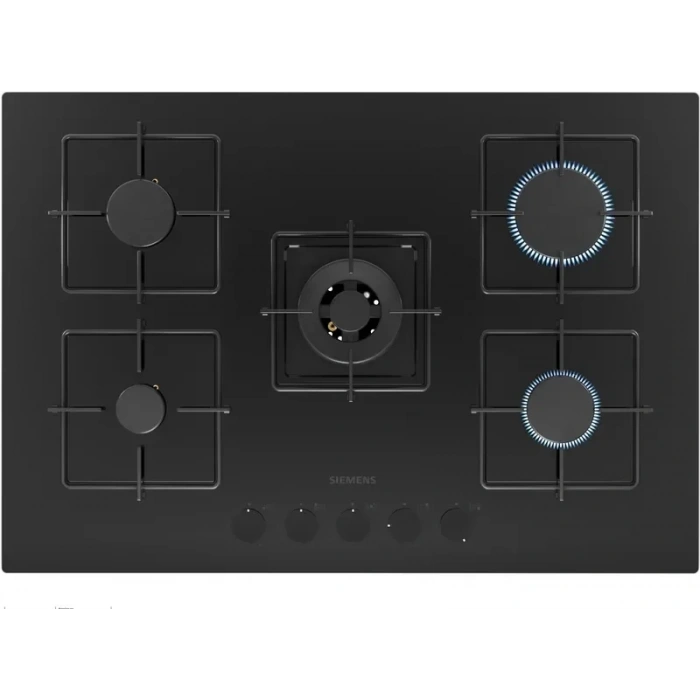 Siemens EN7B6QP30O iQ300 Gazlı Ocak 75 cm Sert cam, Siyah