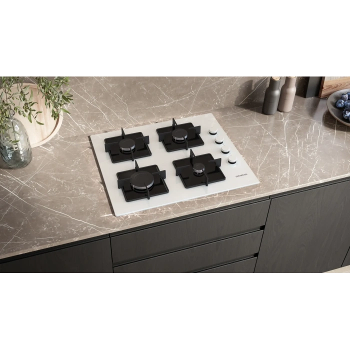 Siemens EO6C2PP30O iQ300 Gazlı Ocak 60 cm Sert cam, Beyaz